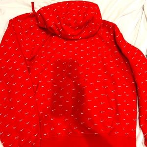 Red Nike swoosh hoodie